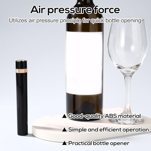Wine Openers, 2026 New Portable Needle Type Wine Bottle Openers Air Pressure Pump Cork Remover Efficient Corkscrew for Home Travel Picnic Party Essential Accessories (Black, Gold)