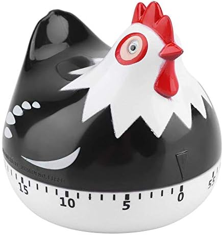Chicken Pattern Timer, Chicken Pattern Countdown Kitchen Timer Reminder for Cooking Baking(Black)