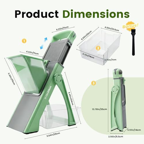 4-in-1 Mandoline Slicer Vegetable Chopper with Adjustable Blades