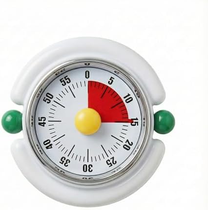Visual Timer, Cute Magnetic Mechanical Kitchen Timer for Cooking, No Batteries Required, 60-Minute Countdown Clock for Study, Classroom, Baking, Yoga, Pomodoro - Loud Alarm