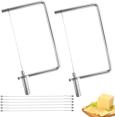 5in Marble Board Cheese Slicer Accessories Kitchen Knife Small Cheese Cutter Components Ideal DIY for Making Giftable Cheese Cutting Boards Cute Portable Cheese Slicer Cutter Kit(2Slicer+6Wires)5"