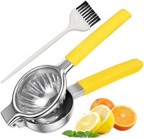 Stainless Steel Lemon Squeezer,Large Manual Citrus Juicer,Free Brush