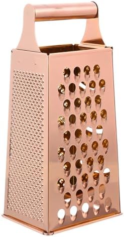 DOITOOL Professional Cheese Grater, Box Grater for Cheese Stainless Steel Vegetable Slicer 4 Sided Food Shredder Food Slicer for Vegetables, Ginger, Potatoes, Rose Golden