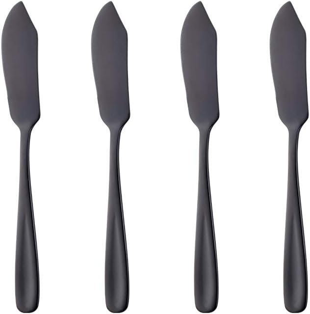 Stainless Steel Butter Spreader, Knife, Ergonomic Design&Easy To Use， for Birthday/Parties/Wedding/Bridal Shower/Housewarming and Anniversary (black*4)