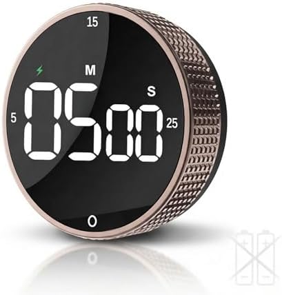 Rechargeable Magnetic Kitchen Timer with Rotary Dial, LED Display