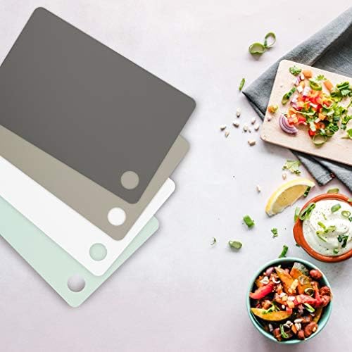 Tovolo Small Flexible Cutting Mats Set of 4 Chopping Boards for Meal Prep Cut Slice Dice Fruits Veggies & Meats, Easy Clean Dishwasher Safe Small Nylon Cutting Board Kitchen Mat Set, 11.5" L X 7.5" W