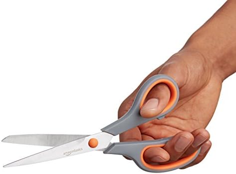 KitchenAid All Purpose Kitchen Shears with Protective Sheath for Everyday use, Dishwasher Safe Stainless Steel Scissors with Comfort Grip, 8.72-Inch, Black and Amazon Basics Multipurpose, Comfort Grip, PVD Coated, Stainless Steel Office Scissors, 3-Pac...