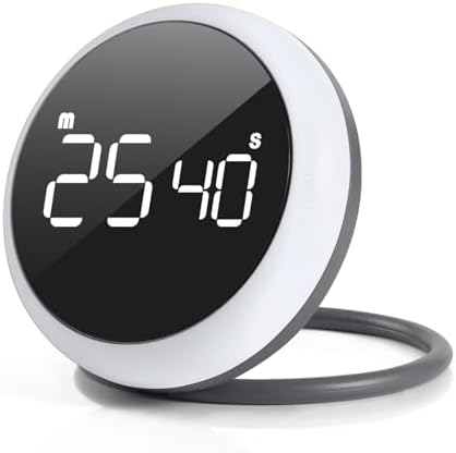 White Quick Que Kitchen Timers, Visual timers Large LED Display Magnetic Countdown Countup Timer for Classroom Cooking Fitness Baking Studying Teaching, Easy for Kids and Seniors (White)