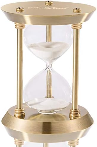 SuLiao Brass Hourglass 30 Minute Sand Clock Timer, Grande Reloj De Arena 30 Minutos, Metal Hour Glass Sandglass for Gifts & Home Desk Office Decorative