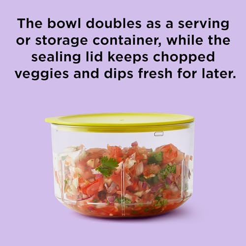Chef’n VeggiChop Manual Hand-Powered Food Chopper and Processor, Chops Vegetables, Onions, Peppers, Nuts for Salsa, Guacamole, Hummus – White