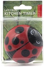 Kikkerland Ladybug Kitchen Timer, Red (KT21-A), 5.7 x 5.7 x 4.4 cm