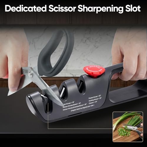 USELUCK Knife Sharpener, 6 Adjustable Sharpening Angle