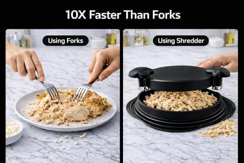 Chicken Shredder Tool Twist – Large Meat Shredder for Chicken Breast, Fast Manual Chicken Shredder Tool for Pulled Pork, Dishwasher Safe Handheld Meat Shredding Tool for Kitchen & BBQ