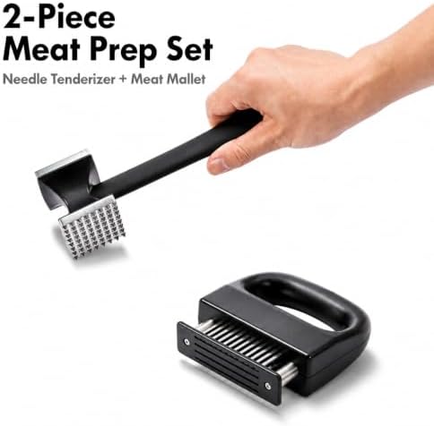 Ablandador de Carne, 48-Blade Tenderizer and Meat Mallet Set, 2 Piezas