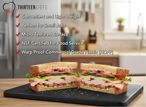 10x6 Inch Small Cutting Board and Bar Board, Black Plastic for Restaurants
