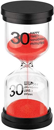 SuLiao Hourglass 30 Minute Sand Timers: Large Colored Red Sand Clock, Reloj De Arena 30 Minutos, Plastic Hour Glass Sandglass for Kids, Games, Classroom, Kitchen, Decor