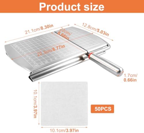 Cheese Slicer Cutter, Stainless Steel Cheese Cutter Board with Blade