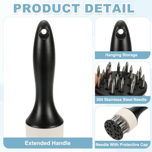 uxcell 2 Pcs Meat Tenderizer Tool, 7.7 x 2 Inch Small Meat Tenderizer Mallet for Tenderizing Pork Chicken Steak Fish Grilling BBQ, Black White