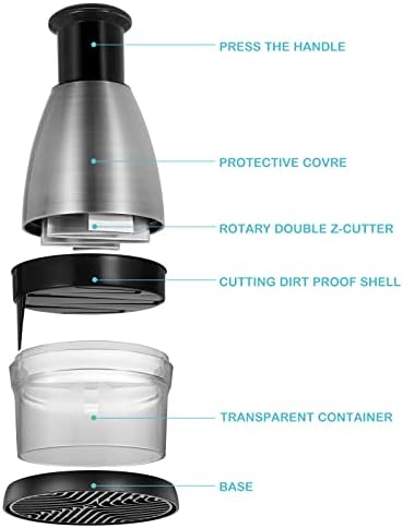 Manual Vegetable Dicer - Efficient Stainless Steel Hand Chopper for Onions, Garlic, Tomatoes, Nuts, Herbs, Salad. Perfect Kitchen Gadget for Fast, Easy Food Prep. Dishwasher Safe.