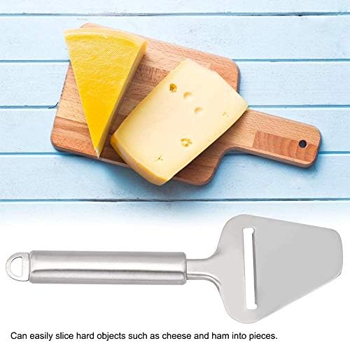 Stainless Steel Cheese Slicer with Long Handle, Heavy Duty Plane Cutting Tool for Semi-Soft and Semi-Hard Cheese, Silver