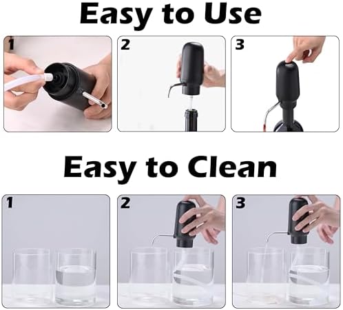 Wine Aerator Electric Rechargeable with USB-C Port, Wine Dispenser Serving 30 Bottles More Per Charge, Enhancing the Flavor Instantly, 100% Food-Safe, Perfect Wine Gifts for Women and Men