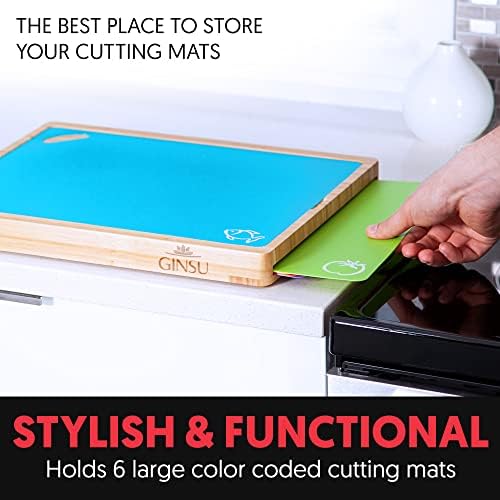 Bamboo Cutting Board Set with 6 Mats, Wood Cutting Boards for Kitchen