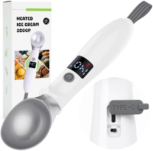 GVODE Heated Ice Cream Scoop, Rechargeable Electric Scooper, LED Display