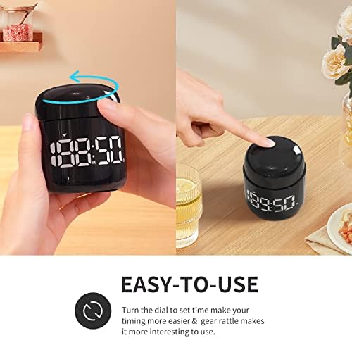 Kitchen Timer, 360 Rotate, Countup/Countdown, LED, Volume