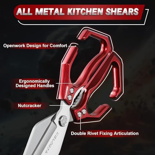 Dream Reach Kitchen Shears Set for Food with Sharp Bone-Cutting Blades