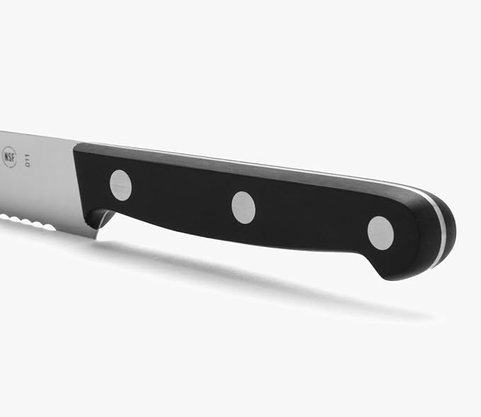 Arcos Paring Knife 5 Inch Stainless Steel. Serrated Tomato Knife for Cutting and Chopping. Ergonomic Polyoxymethylene Handle and 130mm Blade. Series Universal. Color Black