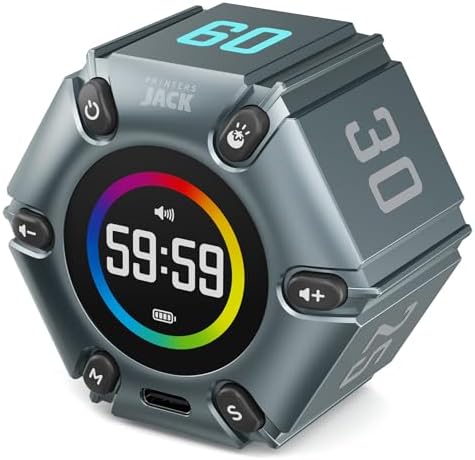 FILP Pomodoro Timer with Silent & Alarm, Visual Timer, 3/5/10/25/30/60min