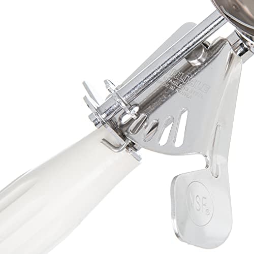 Carlisle FoodService Products 60300-10 Stainless Steel Portion Control Disher Scoop, 3.8 oz, Ivory