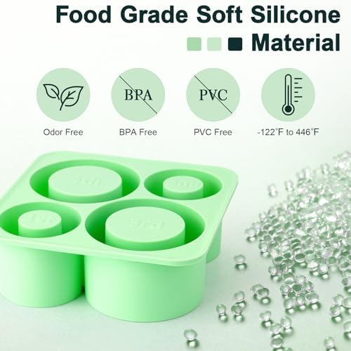 Ice Cube Tray for Stanley Cup, Silicone Tumbler Ice Mold for 20oz 30oz 40oz Stanley Cup, Chilling Whiskey, Cocktails, Drinks, Coffee(Green)