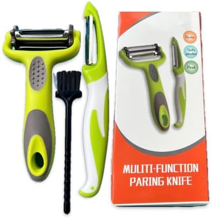Generic Potato Peeler and Rotatable 3 in 1 Vegetable peeler with Non-slip Handle, Green
