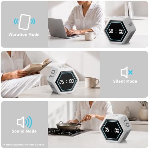 Cube Productivity Timer, 3/5/10/25/30/50 Minute Presets for ADHD