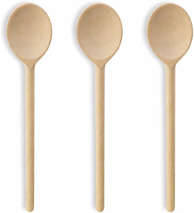 12 Inch Wooden Spoons for Cooking - Set of 3 Premium Wood Utensil Set - Durable Wooden Spoons for Culinary Needs - Ideal Kitchen Essentials