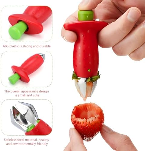 Strawberry Huller Stem Remover, Strawberry Corer Huller, Fruit Corer Tool, Kitchen Gadgets (4)
