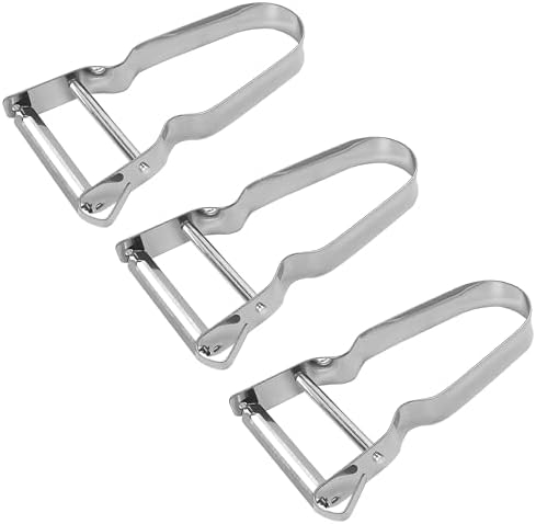 Marsrut 3PCS Vegetable & Potato Peeler in Silver Color, Stainless Steel Handle & Blade for Kitchen, Normal, vegetable-peelers-190424