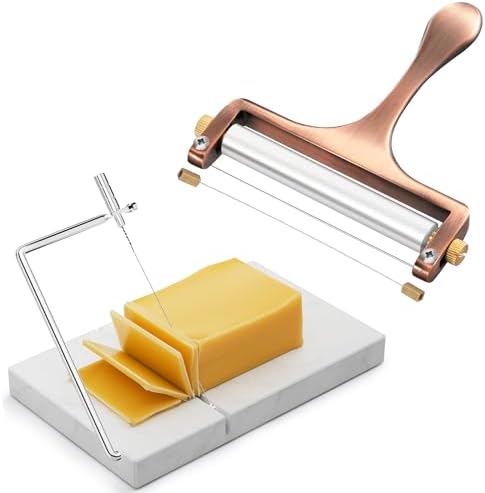 TOPULORS Cheese Slicer Stainless Steel Wire Cheese Cutter Slicer for Mozzarella, Cheddar, Gouda, And More Block Cheese - Heavy Duty Slicer With Extra Replacement Cutting Wir