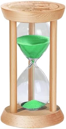 SuLiao Wooden Sand Timer 60 Minute Hourglass, Wood Turquoise Sand Clock, Small Watch 60 Min Timer, Hour Glass Sandglass for Home, Reloj De Arena, Office, Decorative, Game, Classroom
