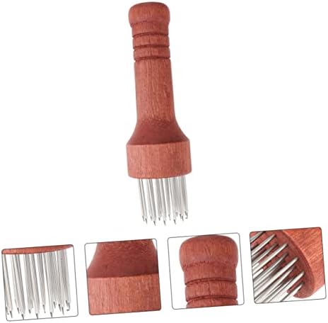 Zerodeko 2pcs Stainless Steel Needle Meat Tenderizer Handle for for Beef Chicken and Pork Tenderizing Restaurants