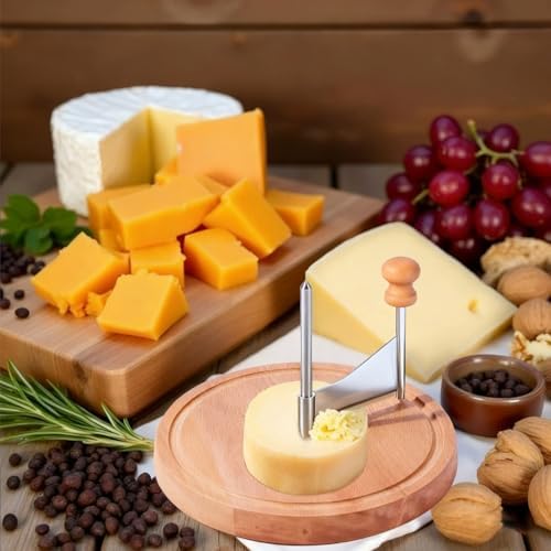 Wooden Cheese Curler Wheel, Cheese Shaver Cutter for Tete de Moine