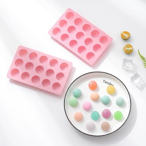 Cute Ice Cube Trays,Round Silicone Ice Trays,Ice Cube Tray (2pcs Round)