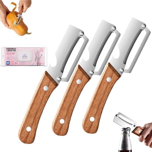 Zero Flex Wooden Peeler, 2-in-1 Multifunctional Vegetable Peeler, Wooden Handle Peeler, Zero Flex Wood Kitchen Tool for Fruit Potato (3 PCS)