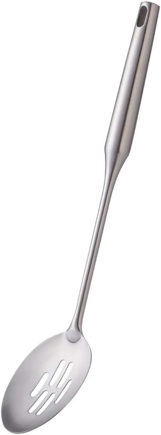 BuyGo Slotted Basting Spoon 18/8 Stainless Steel Large Serving Spoon Skimmer Colander for Banquet Cooking Kitchen, Heat Resistant, Dishwasher Safe
