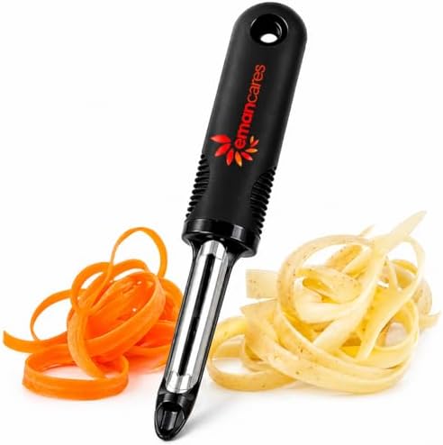 Vegetable Peeler Set – Ultra Sharp Stainless Steel I Peeler for Potatoes, Carrots, Apples – Ergonomic Non-Slip Handle, Smooth Swivel Blade, Kitchen Fruit & Veggie Peeler – Eman Cares