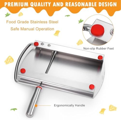 Stainless Steel Cheese Slicer Cutter, Multipurpose Cheese Slicer Food Cutter with Blade