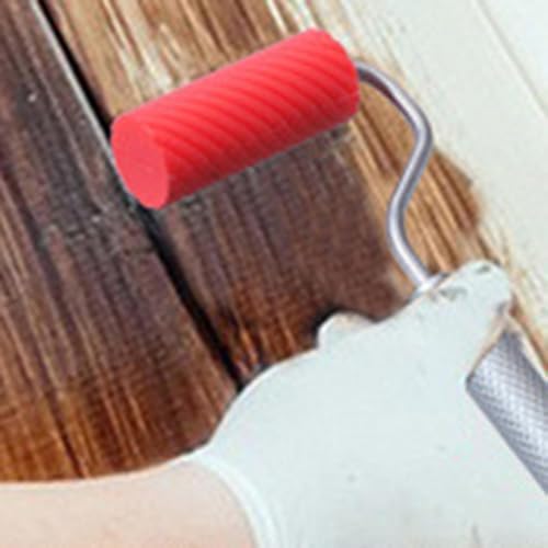 Silicone Roller with Silicone Tray, Rubber Glue Kit, Reusable Professional Paint Kit Suitable for Artistic Crafts, Woodworking, Adhesive and Larger Glue Up Projects (Red)