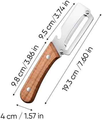 Multi-Functional Vegetable Peeler with Julienne Slicer & Bottle Opener, Stainless Steel Blade & Wooden Handle, Ergonomic Kitchen Tool for Peeling, Slicing & Shredding Fruits & Veggies (Style-A, 1PC)
