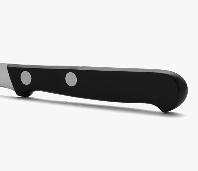 Arcos Curved Paring Knife 2 Inch Stainless Steel. Kitchen Knife for Peeling Fruits and Vegetables. Ergonomic Polyoxymethylene Handle and 60 mm Blade. Series Universal. Color Black.